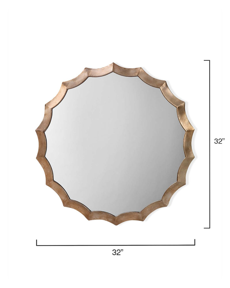 round scalloped mirror