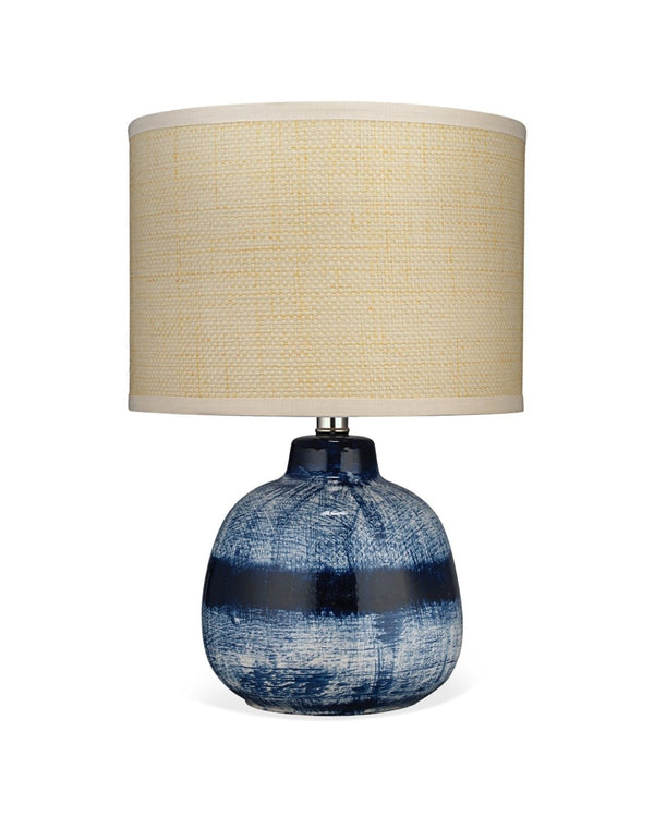 Batik Table Lamp Blue and Cream - Small